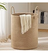 Jute Rope Woven Laundry Hamper Basket by YOUDENOVA, 58L Tall Laundry Basket, Baby Nursery Hamper ...