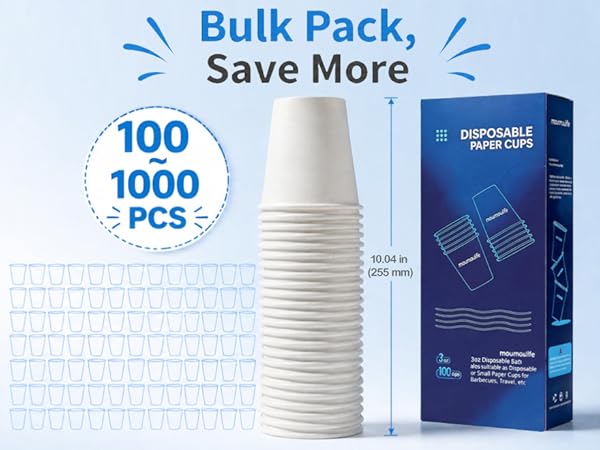 3 oz Bathroom Mouthwash Cups, Leak-Proof Small Paper Cups for Bathroom & Espresso