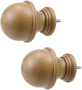 Antrader Finials for Curtain Rods,Wood Curtain Rod Finial,1.18" Dia,2Pcs | Replacement Finials wi...