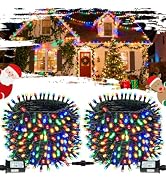 OZS Connectable 2-Pack 164Ft 400LED Christmas String Lights, Multicolor | 13 Modes and Timer; IP4...