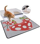 Bienbee Cat Litter Mat, 30"x24" Cat Litter Trapping Mat, Double Layer Litter Mat with Non-Slip Ru...