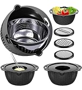 4-1 Colander with Bowl Set - Pasta Strainer - Colander for Kitchen - Strainers and Colanders Rice...