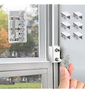 Window Locks,6 Sets Sliding Window Locks with Key, Window Locks for Up and Down Windows,Easy to I...