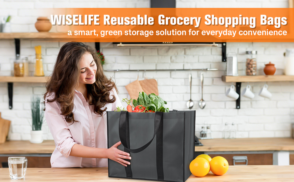 WISELIFE Reusable Grocery Bags