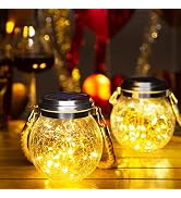 ROSHWEY 4 Pack Solar Lanterns Outdoor Waterproof, Gifts for Women 30 LED Garden Decor Hanging Sol...