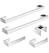 Fapully 5 Piece Bathroom Hardware Accessories Set Stainless Steel Wall Mounted,Chrome Polish Fini...