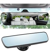 LivTee Anti Glare Rear View Mirror with Adjustable Suction Cup, HD Universal Car Interior Rear Vi...