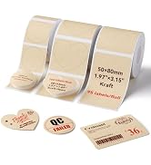 NIIMBOT 3 Roll Set Kraft Labels Compatible with B1 Pro/B21 Pro/B2 Pro, 34x34mm/50x80mm/50x43mm, R...