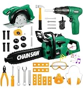 Vextronic Kids Tool Set 36 PCS with Electric Toy Chainsaw Drill Circular Saw with Realistic Sound...
