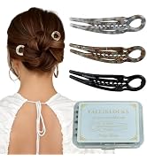 Fallinlocks 3 Pack Prestige French Hair Pins for Women, 4.5" Large Lialys Hair Pins for Thin & Th...