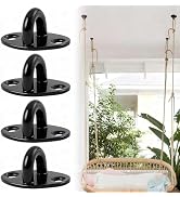TZWXHDM 4 PCS Heavy Duty Stainless Steel Ceiling Hooks, Ceiling Hooks Pad Eyes Plate Marine Hardw...