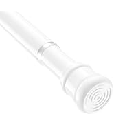 MEXAU Tension Curtain Rod for Windows 28 to 48 Inch,Spring Tension Rods White Curtain Rods No Dri...