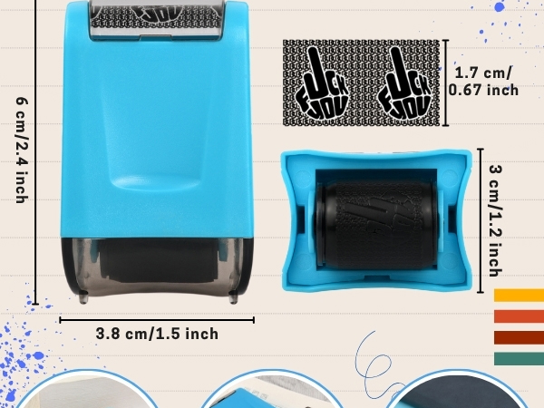 Middle-Finger Identity Theft Protection Roller Stamp - Black Ink 1 Pack