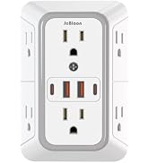 JcBlaon Outlet Extender Surge Protector - 6 Outlet Splitter with 4 USB Ports (2 USB C), Multiple ...