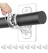 8 Pack No Drill Curtain Rod Holders, No Wall Damage for Rods with a Diameter of 0.8'' to 1.7'', T...