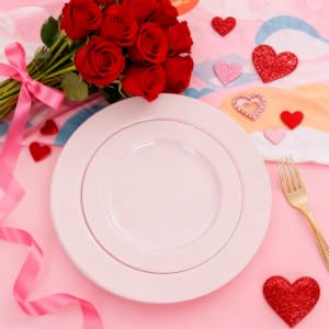 pink disposable plates