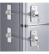 2 Pack Refrigerator Locks with 4 Keys and Adhesive, Child Safety Fridge Lock for Drawers Cabinets...