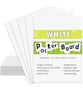 pmybupo 100PCS White 22"X28" Poster Board School and Craft Supplies,Super Value Poster Boards,Pro...