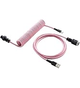 GUNMJO Pro Custom Coiled USB C Cable for Gaming Keyboard, Double-Sleeved Mechanical Keyboard Cabl...