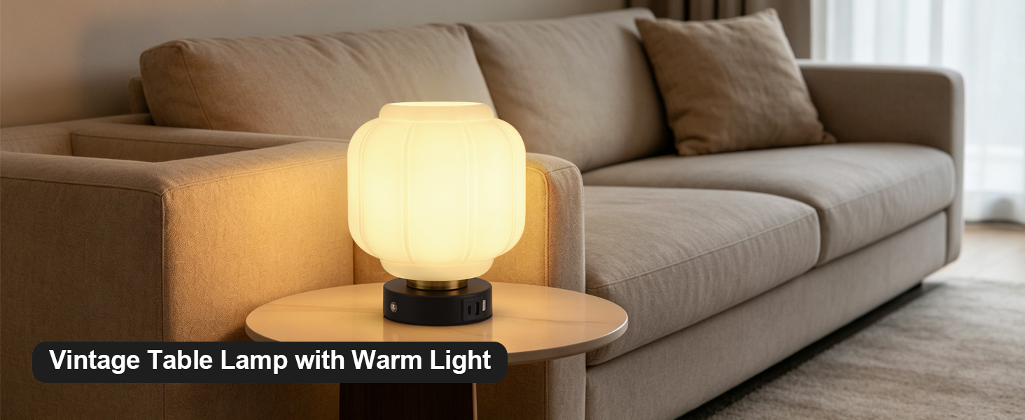 Rechargeable Table Lamp Cordless Milk Glass Bedside Lamp Small white and black