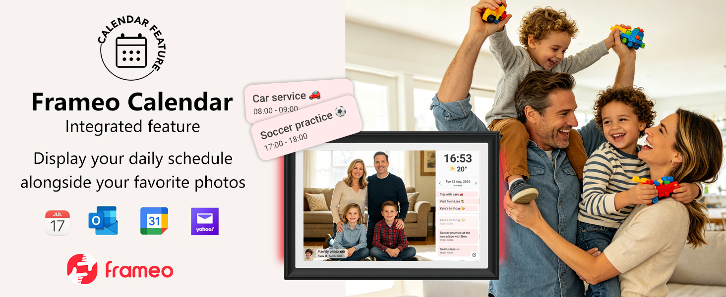FRAMEO 10.1 Inch Smart WiFi Digital Photo Frame Digital Picture Frame Digital Calendar