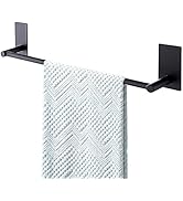 Songtec Adhesive Towel Bar Black 16-Inch, Stick On Bath Towel Rack No Drill, Strong Adhesion Tape...