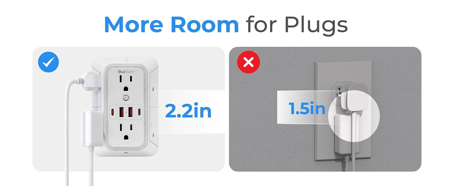 wall outlet surge protector with usb ports plug extension outlet multiple outlet wall plug
