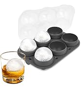 Samuelworld Large Ice Ball Maker with Lid, 6 x 2.5 Inch Ice Balls - Food Grade, Easy To Fill Roun...