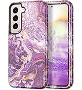 Btscase for Samsung Galaxy S22 5G Case,Marble Pattern 3 in 1 Heavy Duty Shockproof Full Body Rugg...