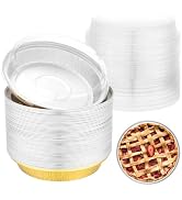 EUSOAR Cake Pans with Lids, 50pcs 6 Inch Small Aluminum Pie Pan Disposable Ramekins Muffins Liner...