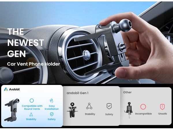 THE NEWEST GEN Car Vent Phone Holder - upgrade clip