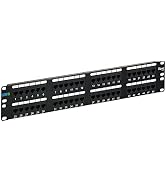 ICC CAT6 Patch Panel, UL Listed & PoE++ Rated Gigabit Applications, Rackmount 48 Port 2U 19-Inch ...