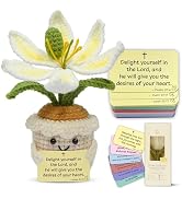 OASSIE Christian Gifts for Women - Positive Crochet Flower with 60 Bible Verses Prayer Cards - Re...