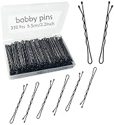330 Pcs 2.2 Inch Black Bobby Pins, Set of Hairpins with Box, Premium Hair Pins for Kids, Girls an...