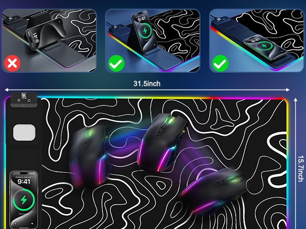 rgb mouse pad gaming new