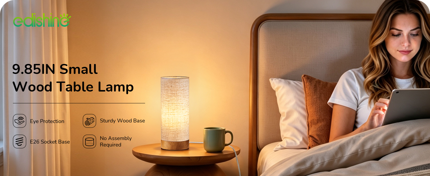 SMALL WOOD TABLE LAMP