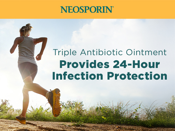 Triple antibiotic ointment provides 24-hour infection protection and wound care for minor wounds