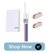 GREENCYCLE Wireless Lights Switch Kit, Mini Switch with Receiver, No Wiring, No WiFi Needed, Outd...