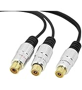 SinLoon RCA Video Audio Y-Splitter Cable,Premium Aluminium Alloy Single 1-RCA Female to Dual 2 RC...