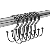 Shower Curtain Hooks Double Sided,Rust Proof Double Shower Curtain Rings for Bathroom Shower Rods...