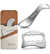 BIRZOO Stainless Steel Muscle Scraper Tool Set, Metal Fascia Massage Tools for Deep Tissue Body R...
