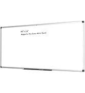 TOWON Magnetic Dry Erase Board White Board, Silver Aluminium Frame, Whiteboard for Wall with Pen ...