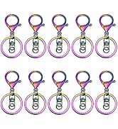 12pcs Lobster Claw Clasps Keychain for Jewelry Making,Metal Lobster Claw Clasp with Key Ring,Open...
