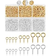 800pcs FIVEIZERO Gold & Silver Small Screw Eye Pins for Jewelry Making & DIY Crafts, Mini Eyelet ...