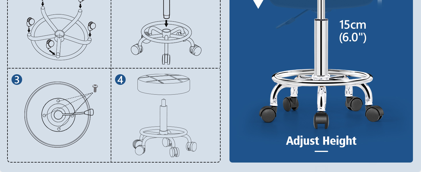 Rolling Stool with Wheels