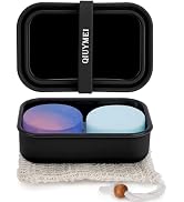 QIUYMEI Silicone Soap Holder, Enhanced Leak-Proof Travel Soap Case with Draining Layer,Portable B...
