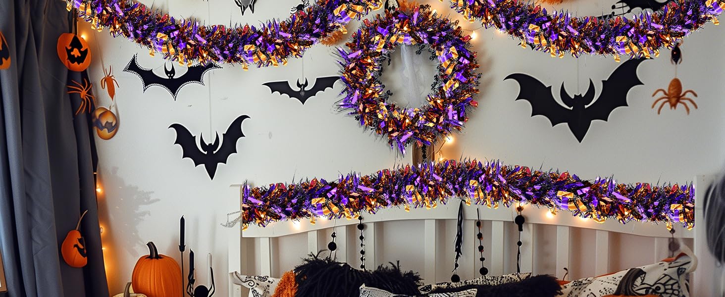 4 Strings Total 26.4 FT Halloween Tinsel Garlands