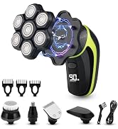 Magnetic 7D Head Shavers for Bald Men, Telfun Waterproof Hypoallergenic Electric Head & Body Shav...