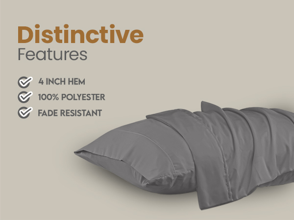 pillowcases, grey pillow cases, grey pillow cases set of 2, king pillow cases set of 2, pillow cases