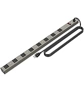 8 Outlets Surged Aluminum Alloy Heavy Duty Metal Socket Power Strip,Oviitech 6-Foot Long Extensio...